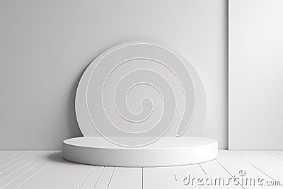 3D white podium mockup is perfect for creating professional product displays Stock Photo