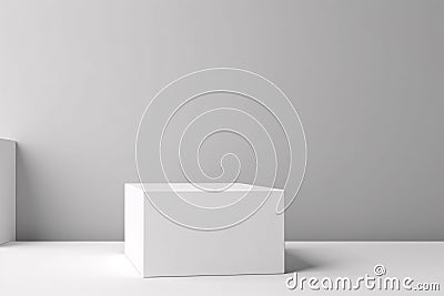 3D white podium mockup is perfect for creating professional product displays Stock Photo