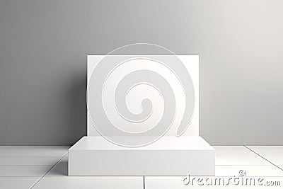 3D white podium mockup is perfect for creating professional product displays Stock Photo