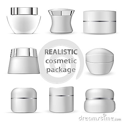 3d white realistic cosmetic package Vector Illustration