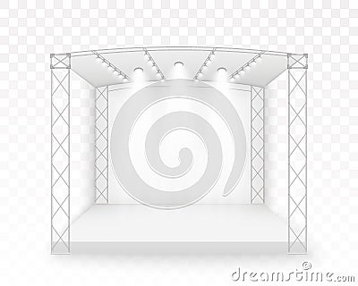 3D White stage Vector Illustration