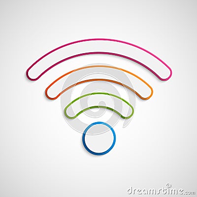 3D wifi icon. Wireless signal sign. Vector Illustration