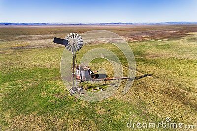 D windmill lake george plain Stock Photo