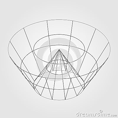 3d wireframe render object Vector Illustration