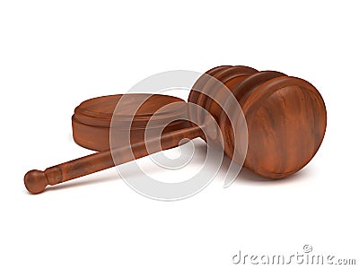 3D Wooden gavel. Judge, Law, Auction concept Stock Photo