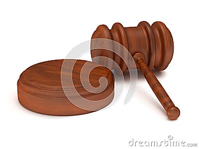 3D Wooden gavel. Judge, Law, Auction concept Stock Photo