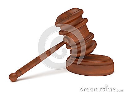 3D Wooden gavel. Judge, Law, Auction concept Stock Photo