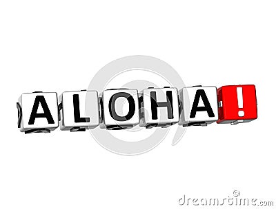 3D Word Aloha on white background Stock Photo