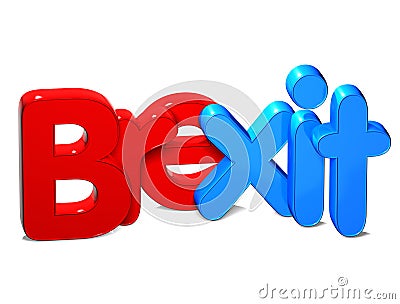 3D Word Brexit over white background. Stock Photo