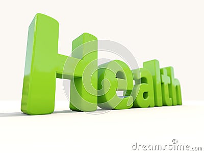 3d word health Cartoon Illustration