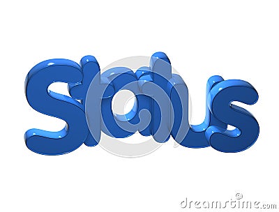 3D Word Status over white background. Stock Photo