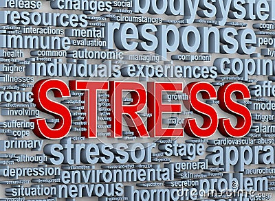 3d word tags of stress Stock Photo