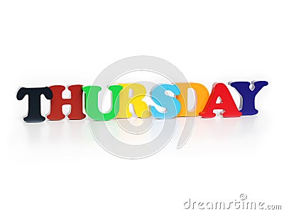 3d word Thursday Stock Photo