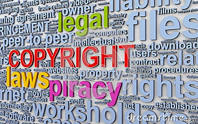 3d Wordcloud words tags of copyright Cartoon Illustration