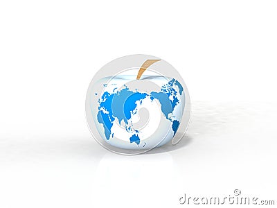 3d world apple icon Stock Photo