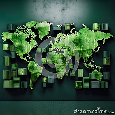 3D world map background, thoughtfully designed to provide ample space for text. Stock Photo