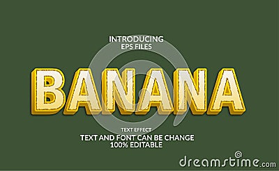 3d yellow Banana fruit editable text and font effect Stock Photo