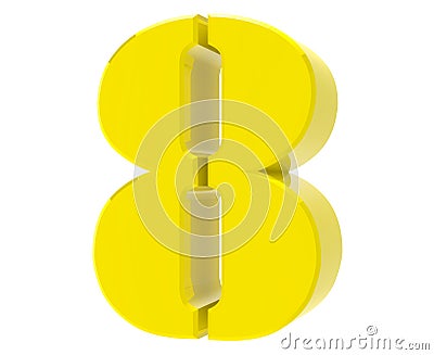 3d yellow number 8 EXPLANATION word isolated on white background 3d renderingon white background 3d rendering Stock Photo
