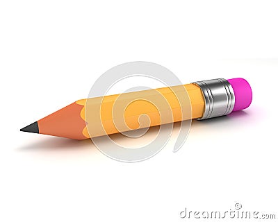 3d yellow pencil Stock Photo