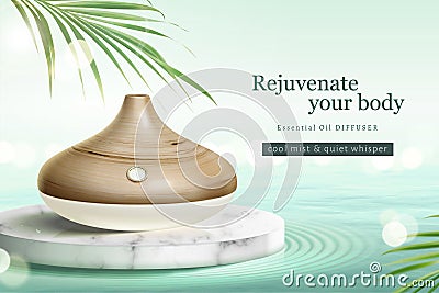 3d zen style aroma diffuser ad Vector Illustration