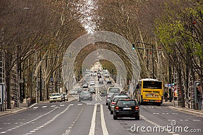 Da Libertade Avenue. Lisbon. Portugal Editorial Stock Photo