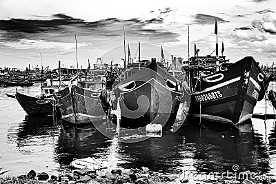 Fishing port in danang in Vietnam Editorial Stock Photo