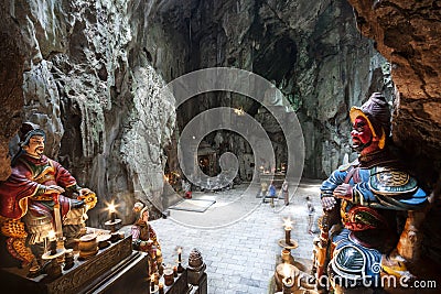 Huyen Khong Cave - Marble mountains, Vietnam. Editorial Stock Photo