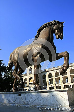 Da Vinci's horse sculpture Stock Photo