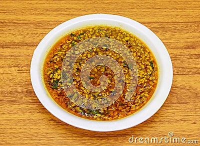 daal mash fry served in plate isolated on table top view of indian and pakistani spicy food Stock Photo