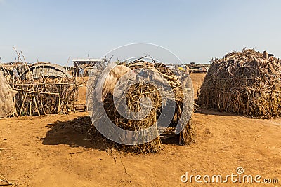 Daasanach tribe village near Omorate, Ethiop Stock Photo