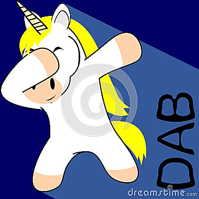 Dab dabbing pose unicorn kid cartoon Vector Illustration