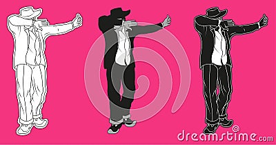 Dab gesture dance Vector Illustration