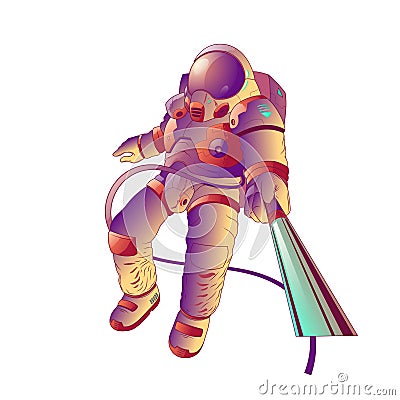 Dabbing astronaut on the moon, vector illustration Vector Illustration