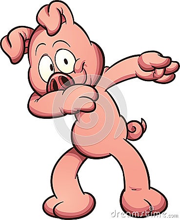 Dabbing pig Vector Illustration