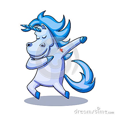 Dabbing Unicorn - Dab Hip Hop Funny Magic Cartoon Illustration