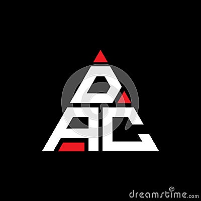 DAC triangle letter logo design with triangle shape. DAC triangle logo design monogram. DAC triangle vector logo template with red Vector Illustration