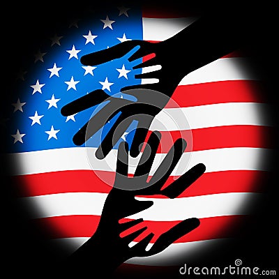 Daca Kids Dreamer Legislation Hands For Us Immigration - 2d Illustration Stock Photo