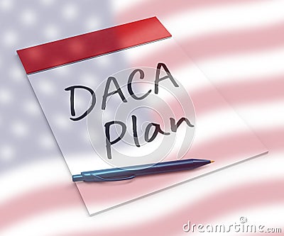 Daca Kids Dreamer Legislation Plan For Us Immigration - 3d Illustration Stock Photo
