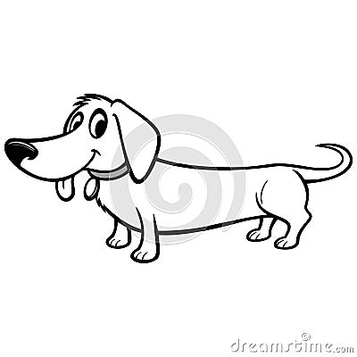 Dachshund Cartoon Illustration Vector Illustration