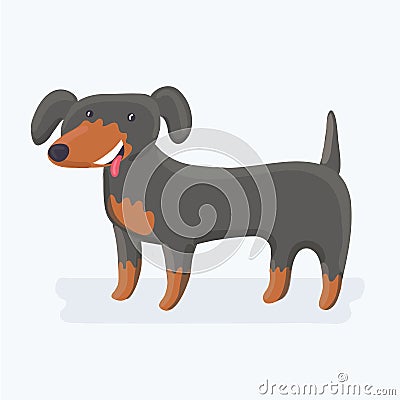 Dachshund dog character illustration Vector Illustration