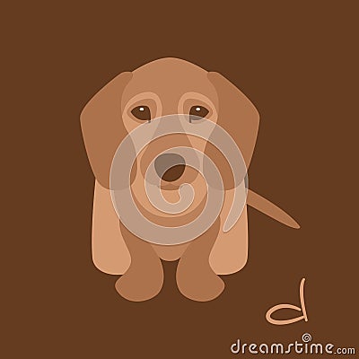 Dachshund dog puppy vector illustration Vector Illustration