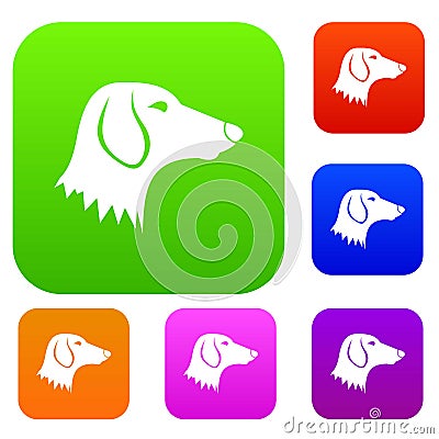 Dachshund dog set collection Vector Illustration