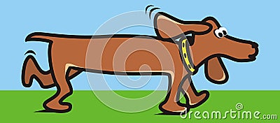 Dachshund, running dog, funny vector illustration Vector Illustration