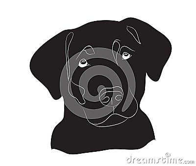 Dachshund stands, dog, lines, vector Vector Illustration