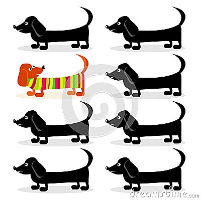 Dachshund - think differently Vector Illustration