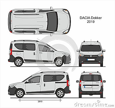 Dacia Dokker Passenger Mini Van 2019 Blueprint Editorial Stock Photo