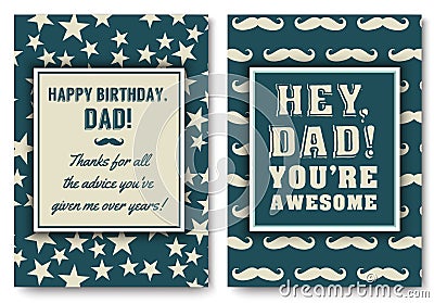 Dad birthday card with words of love Vector Illustration