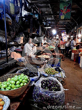 Dadar vegetable market scene, Dadar, Mumbai India Editorial Stock Photo