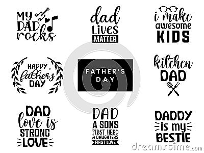 fathers quote set Vector Illustration