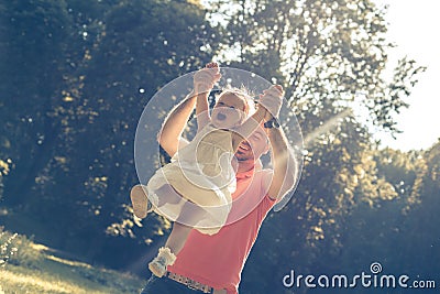 Daddy and daughter playing Stock Photo